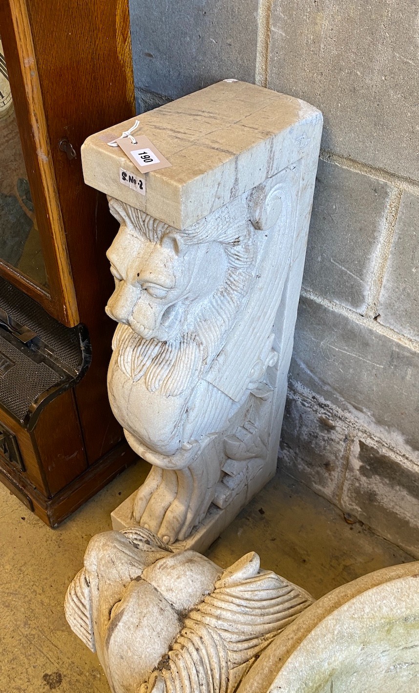 A South East Asian stone carving of a lion, height 77cm